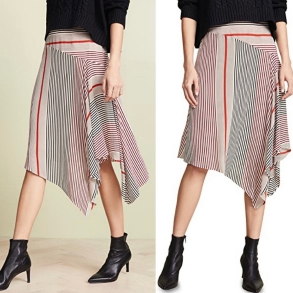 Joie Moni Asymmetrical Striped Skirt NWT